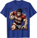 Hard Men Play Rugby Bold Graphic Design T-Shirt - Royal Blue