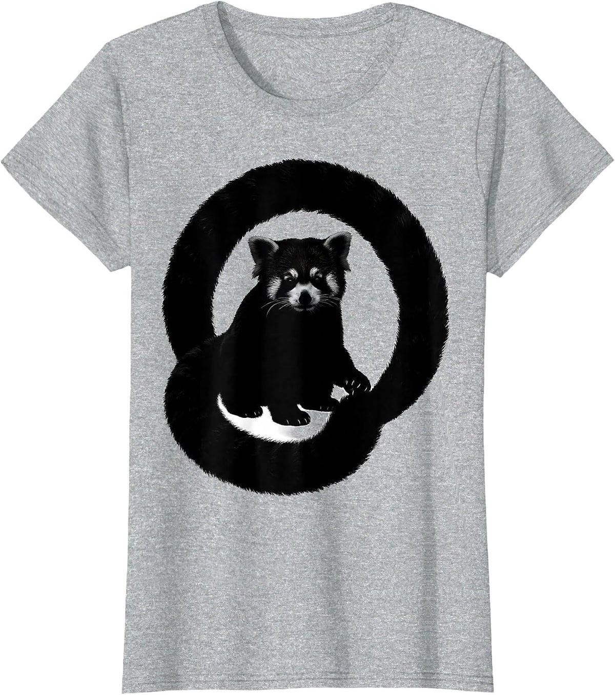 Women's Red Panda Silhouette Cute Animal Lover Gift T-Shirt - Heather Grey