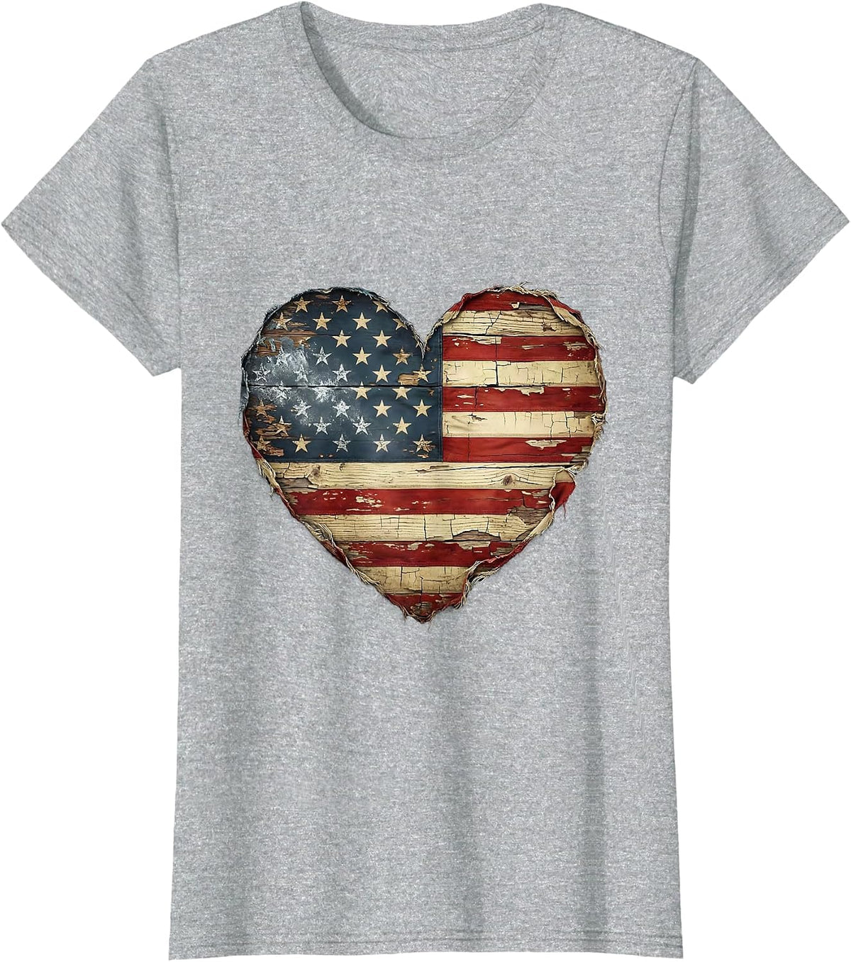 Bald Eagle Wildflower Perch American Nature Design T-Shirt - Heather Grey