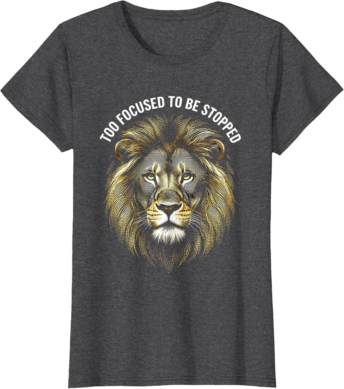 Women's Too Focused To Be Stopped Boss Mindset Design T-Shirt - Dark Heather Grey