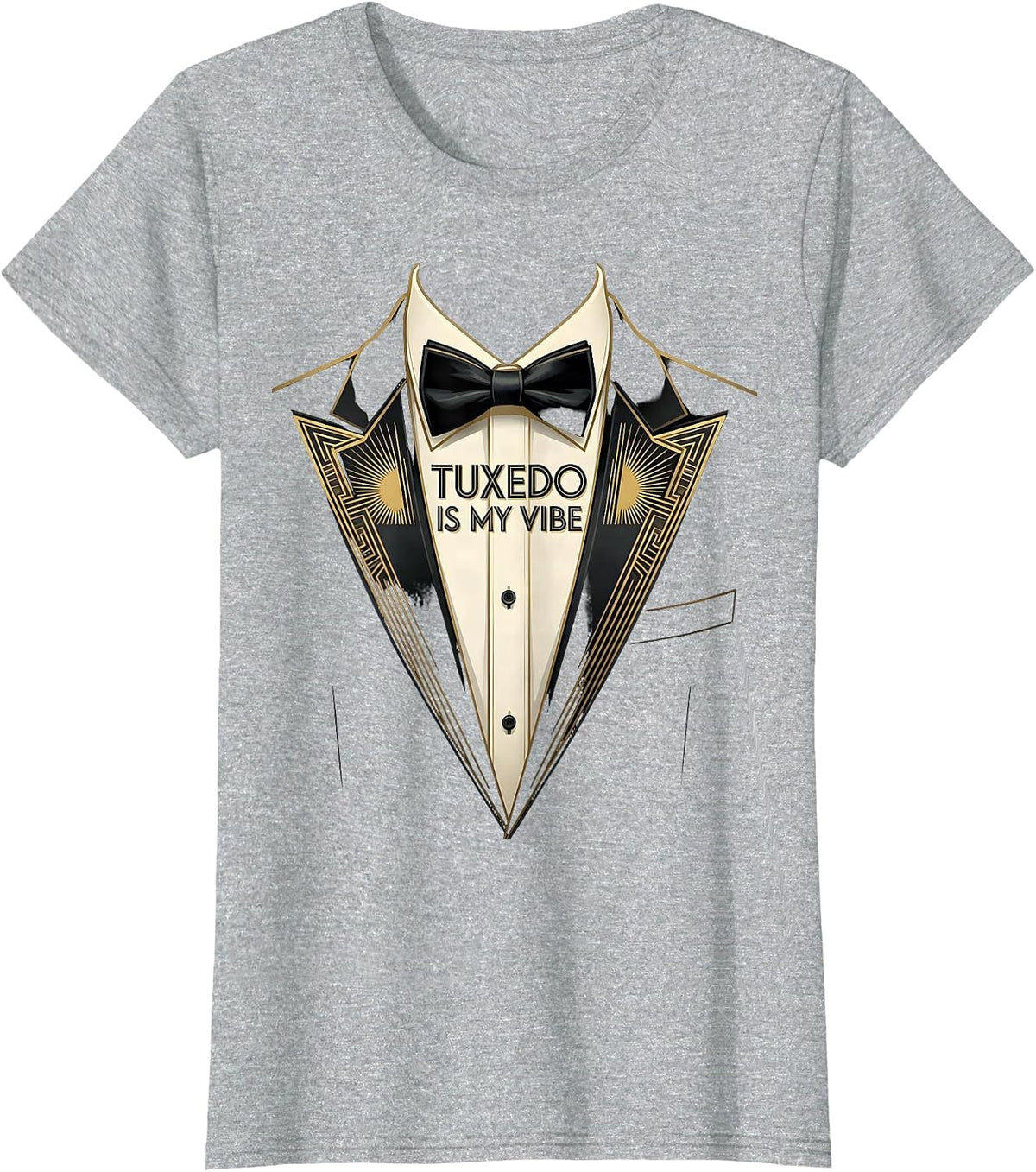 Women's Tuxedo Is My Vibe Formal Style Design T-Shirt - Heather Grey