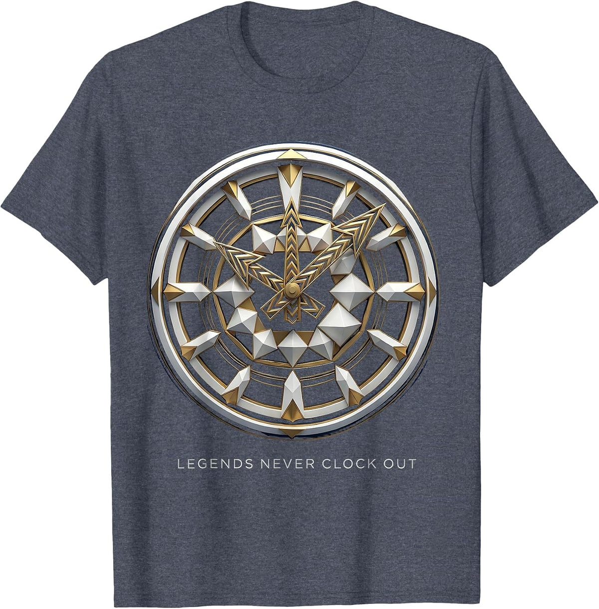 Men's Legends Never Clock Out Hardworking Design T-Shirt - Heather Blue
