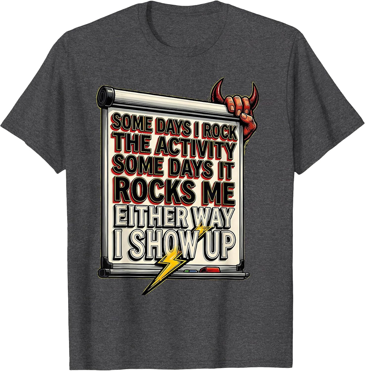 Some Days I Rock The Activity Tattoo Rock T-Shirt - Dark Heather Grey