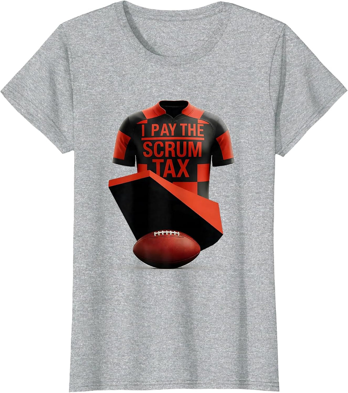 Women's I Pay The Scrum Tax Funny Rugby Player Coach Fan Humor T-Shirt - Heather Grey