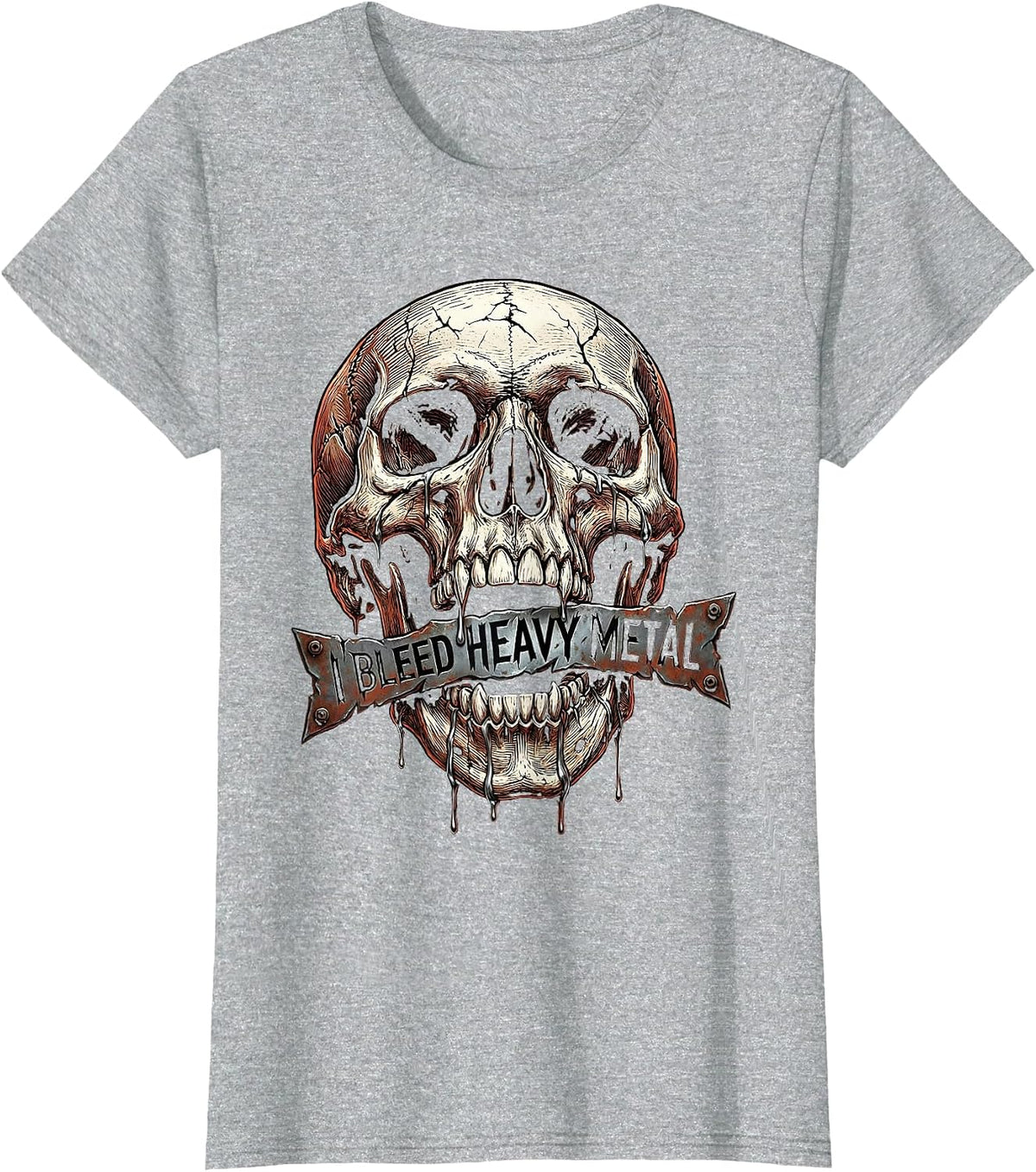 I Bleed Heavy Metal Music Fan Design T-Shirt - Heather Grey