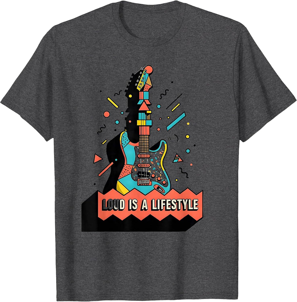 Loud Is A Lifestyle Metal Band Graphic Design T-Shirt - Dark Heather Grey