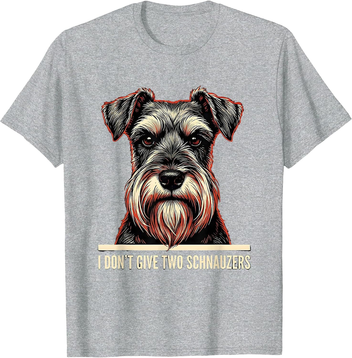 Men's I Don't Give Two Schnauzers Funny Miniature Schnauzer Lover T-Shirt - Heather Grey