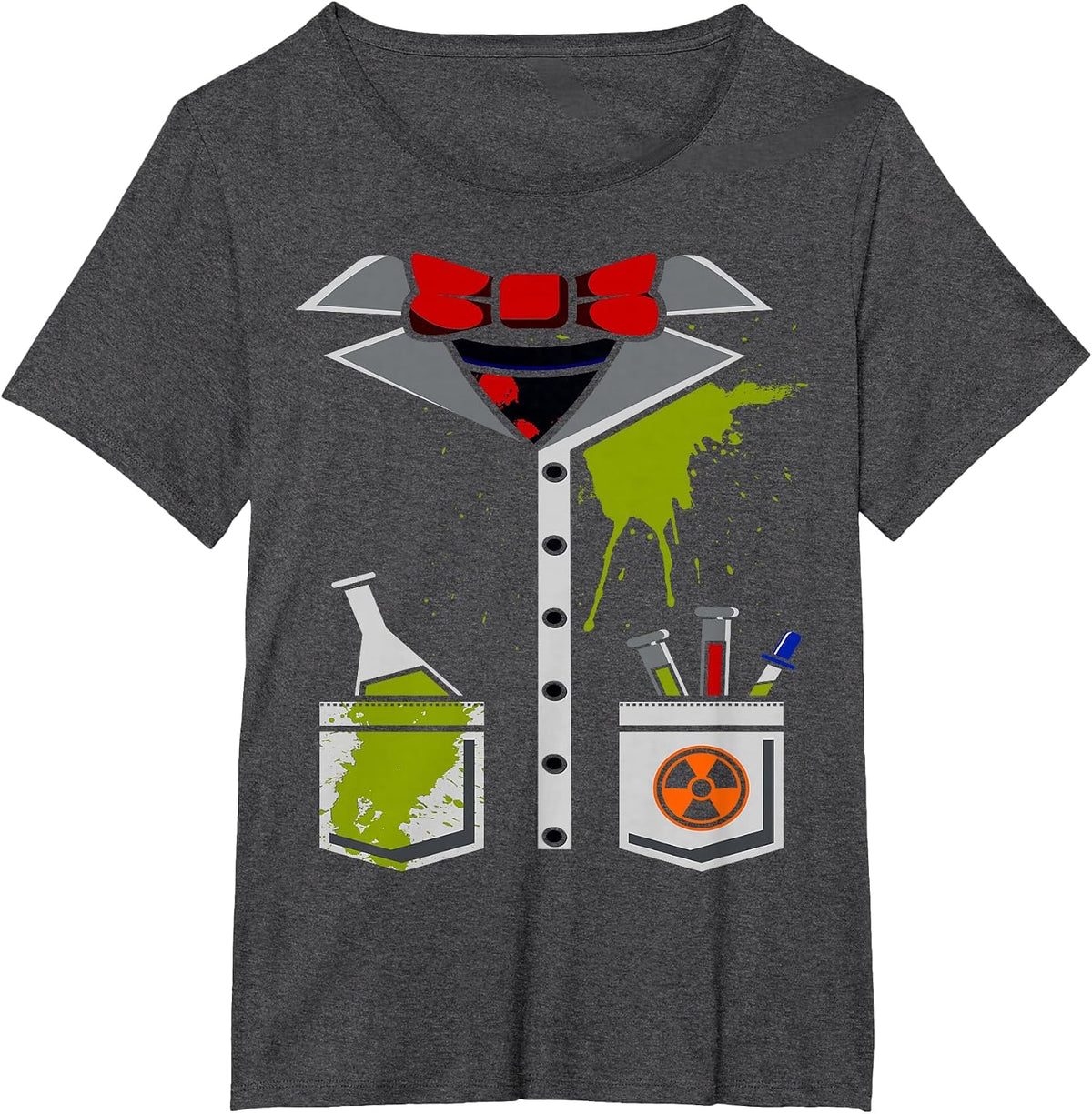 Mad Scientist Costume Halloween Carnival Science Chemistry T-Shirt - Dark Heather Grey