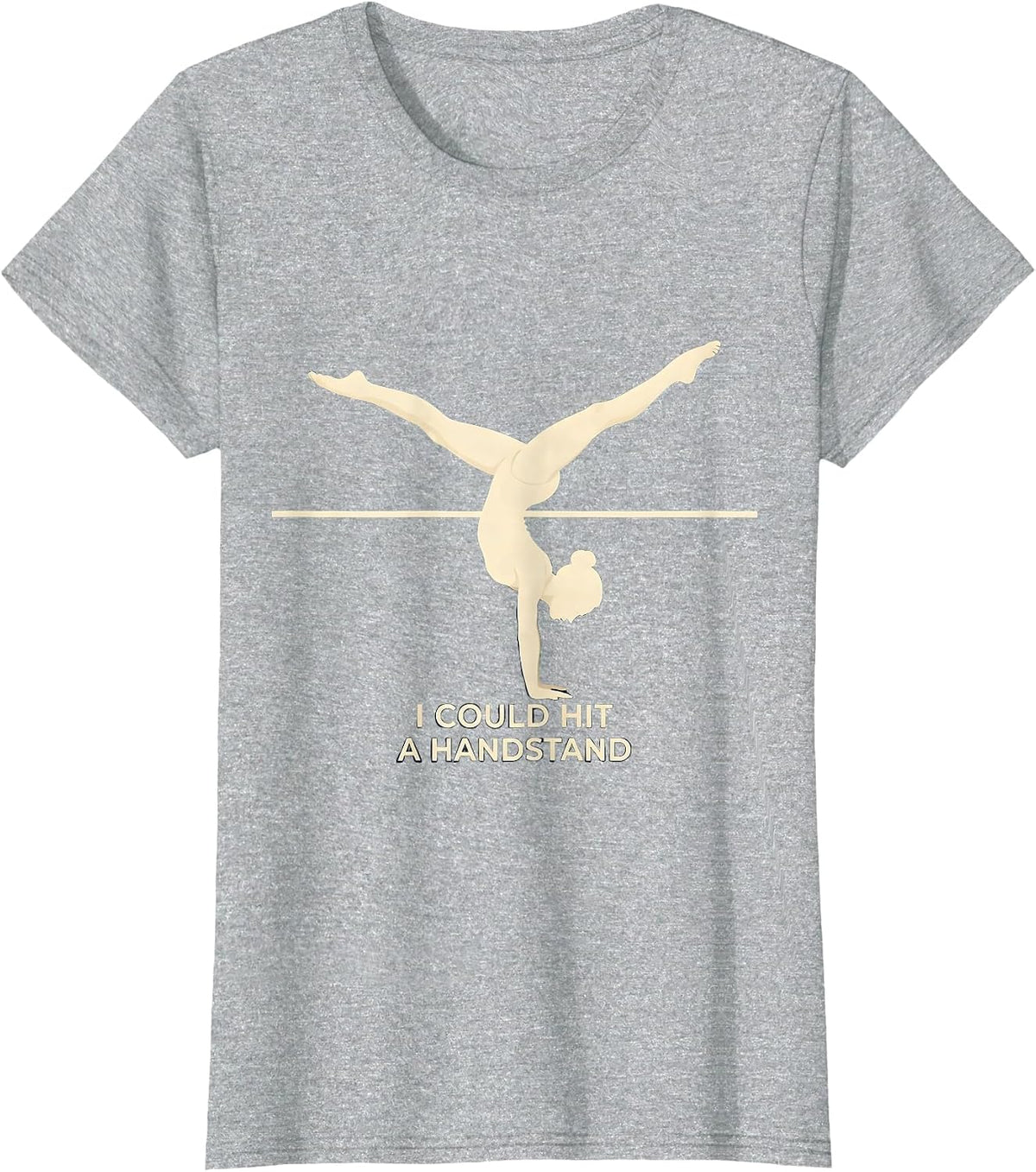 I Could Hit A Handstand Funny Gymnastics Gift for Girls Kids T-Shirt - Heather Grey