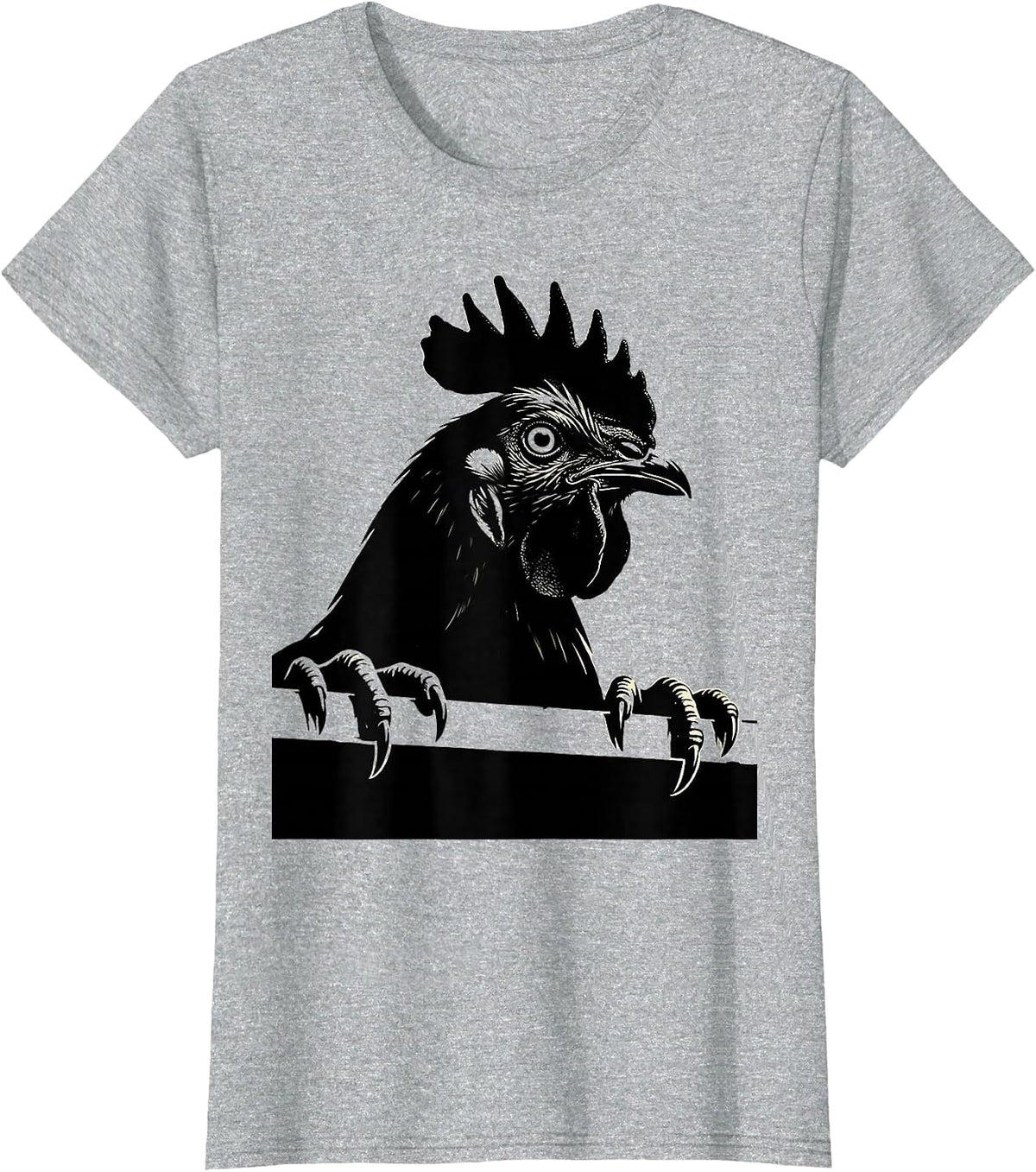 Women's Oversized Chicken Head Funny Novelty Gift for Chicken Lovers T-Shirt - Heather Grey