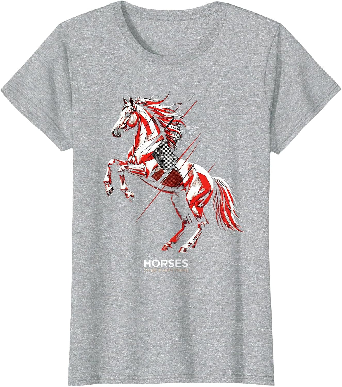 Women's Horses Over Everything Western Design T-Shirt - Heather Grey