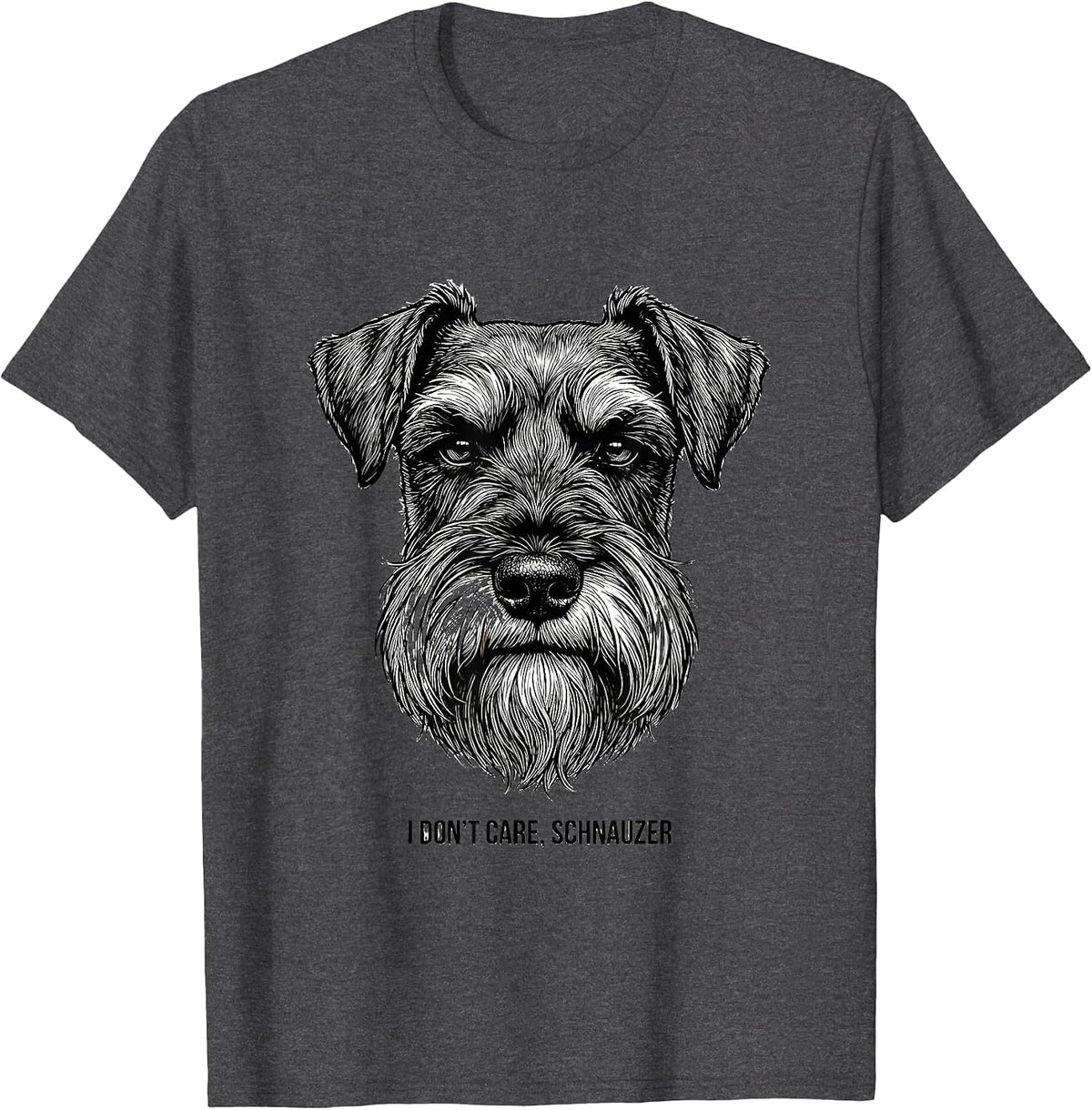 Men's I Don't Care Schnauzer Funny Miniature Schnauzer Lover Humor T-Shirt - Dark Heather Grey