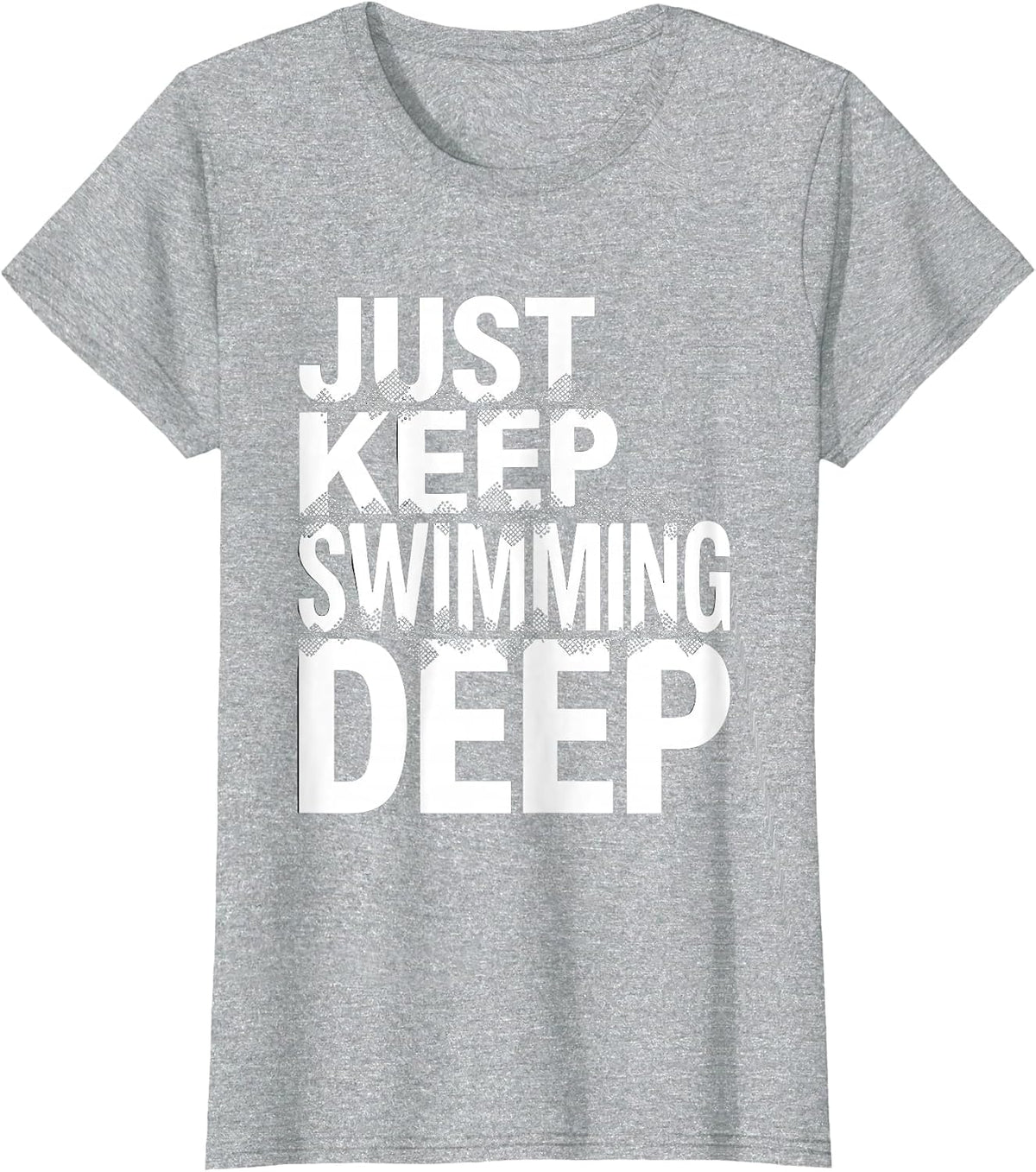 Just Keep Swimming Deep Whale Shark Design T-Shirt - Heather Grey