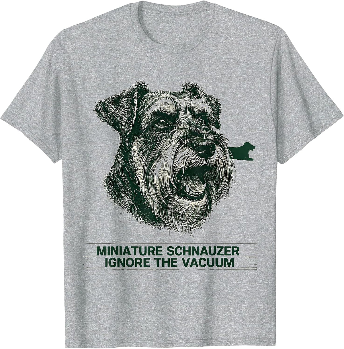 Men's Miniature Schnauzer Ignore The Vacuum Funny Dog Owner Humor T-Shirt - Heather Grey
