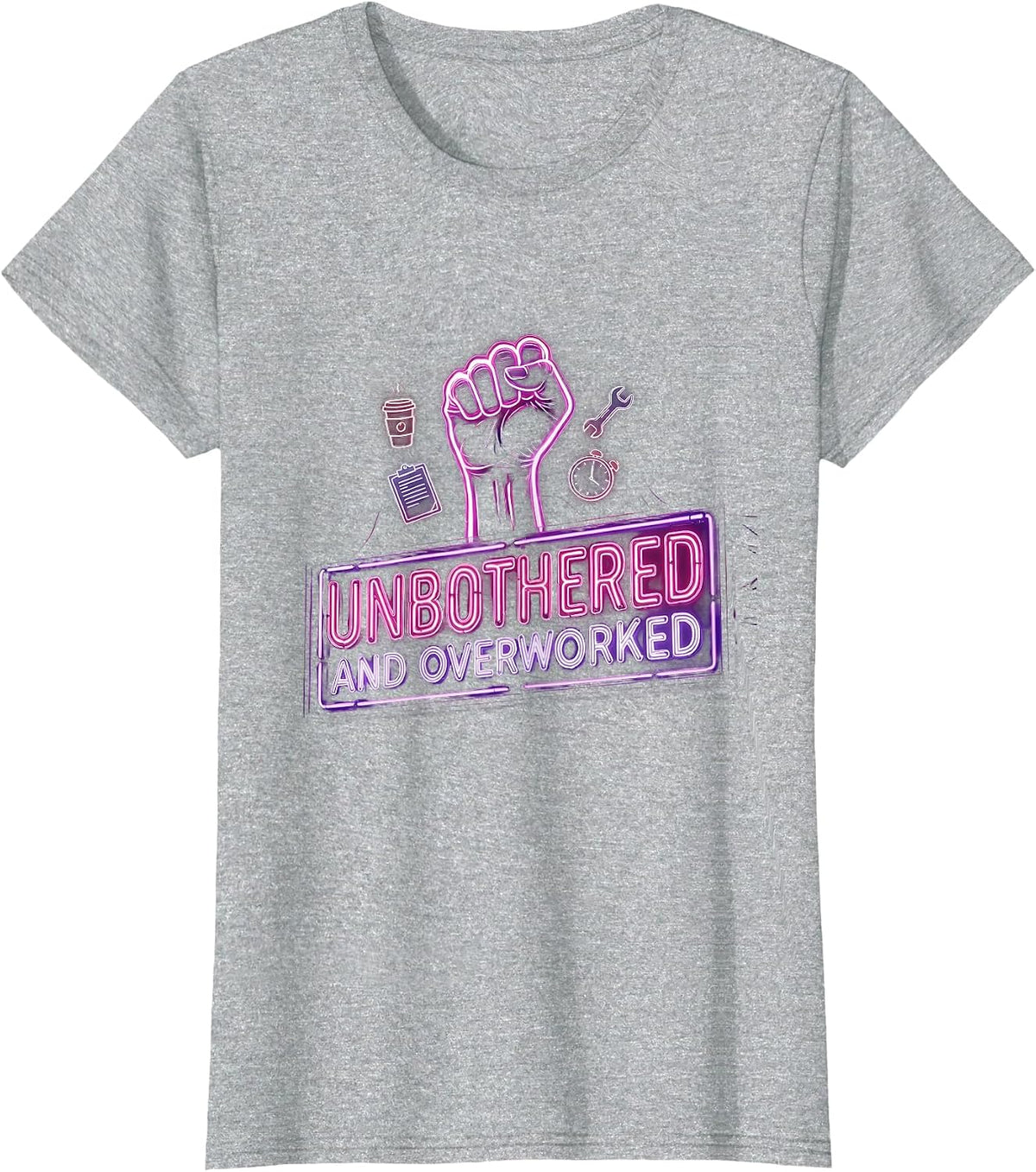 Unbothered and Overworked Labor Day Design T-Shirt - Heather Grey