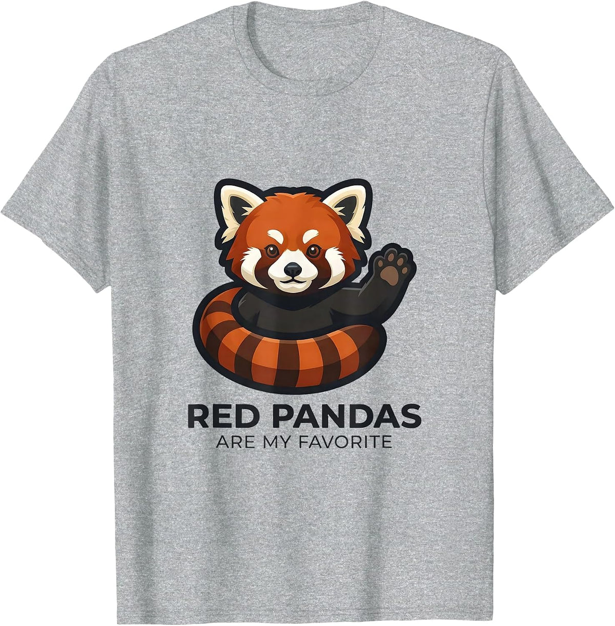 Men's Red Pandas Are My Favorite Cute Mascot Logo Animal Lover T-Shirt - Heather Grey