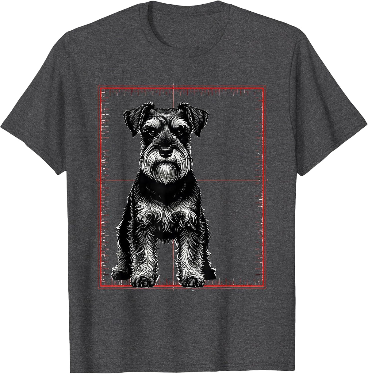 Men's Miniature Schnauzer Swiss Humor Dog Lover Gift T-Shirt - Dark Heather Grey
