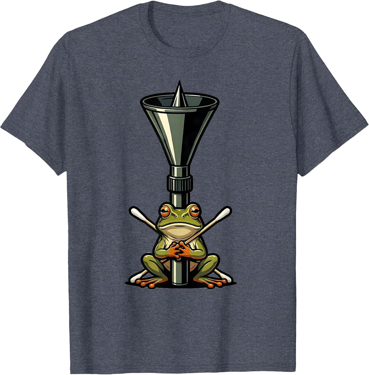 Veterinary Otoscope Frog Cartoon Vet Tech Humor T-Shirt - Heather Blue