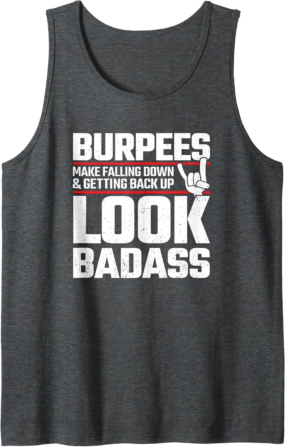 Burpees Meme - Fitness Quote - Exercise Joke - Funny Workout Tank Top - Dark Heather Grey