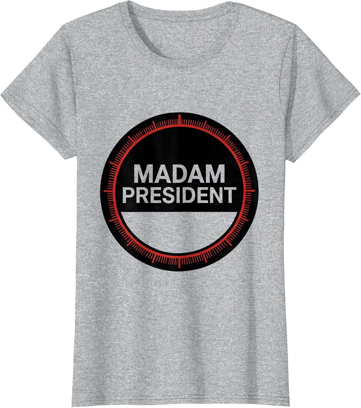 Madam President Aspirational Feminist Identity Retro T-Shirt - Heather Grey