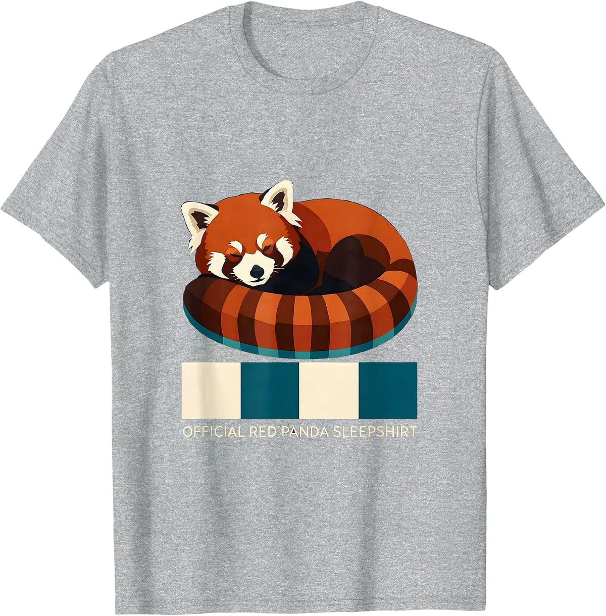 Men's Official Red Panda Sleepshirt Novelty Animal Sleepwear T-Shirt - Heather Grey