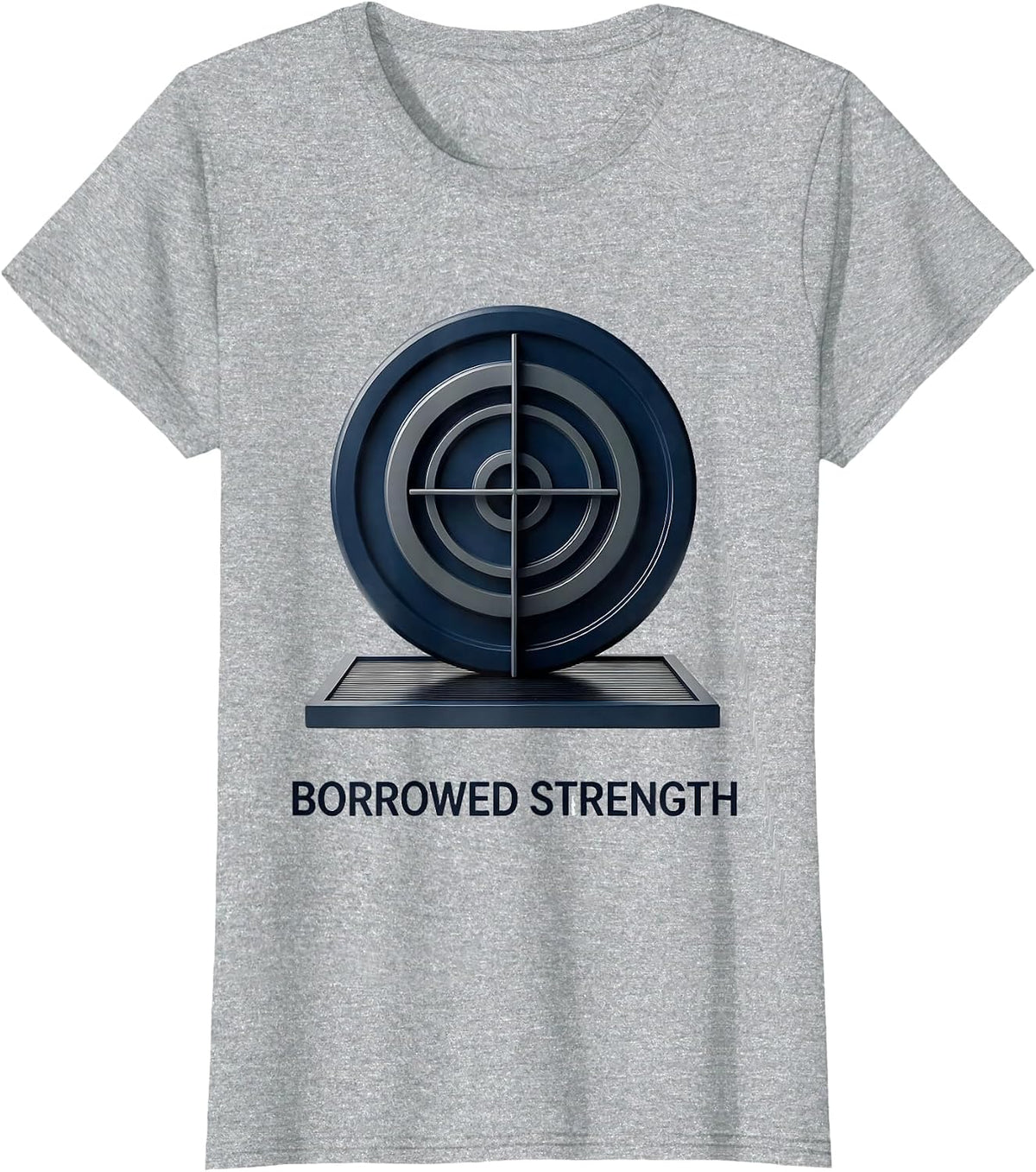 Borrowed Strength Faith Fitness Humor Christian Gym Workout T-Shirt - Heather Grey