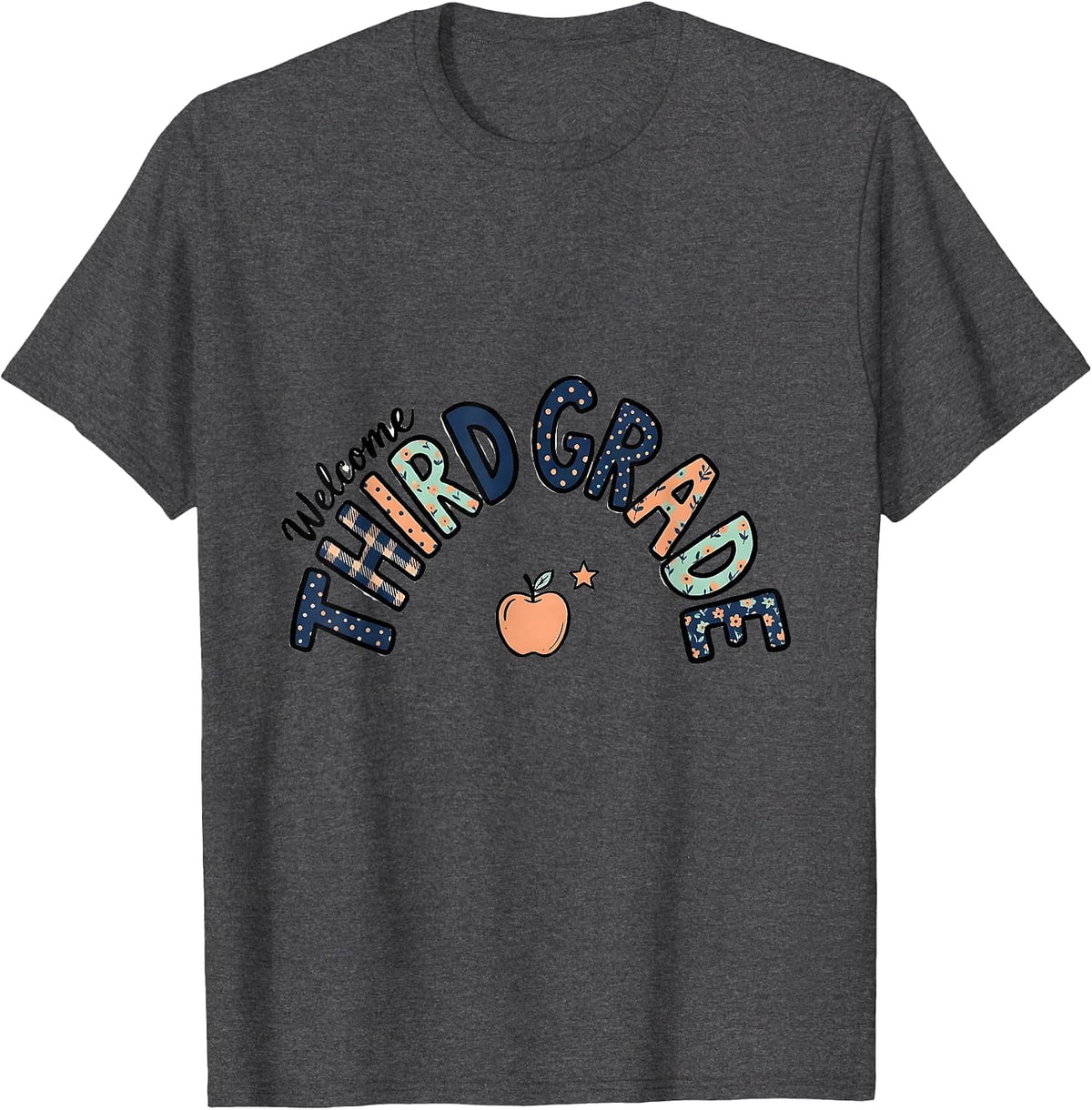 Welcome Third Grade Pastel Craft Back To School Kids T-Shirt - Dark Heather Grey