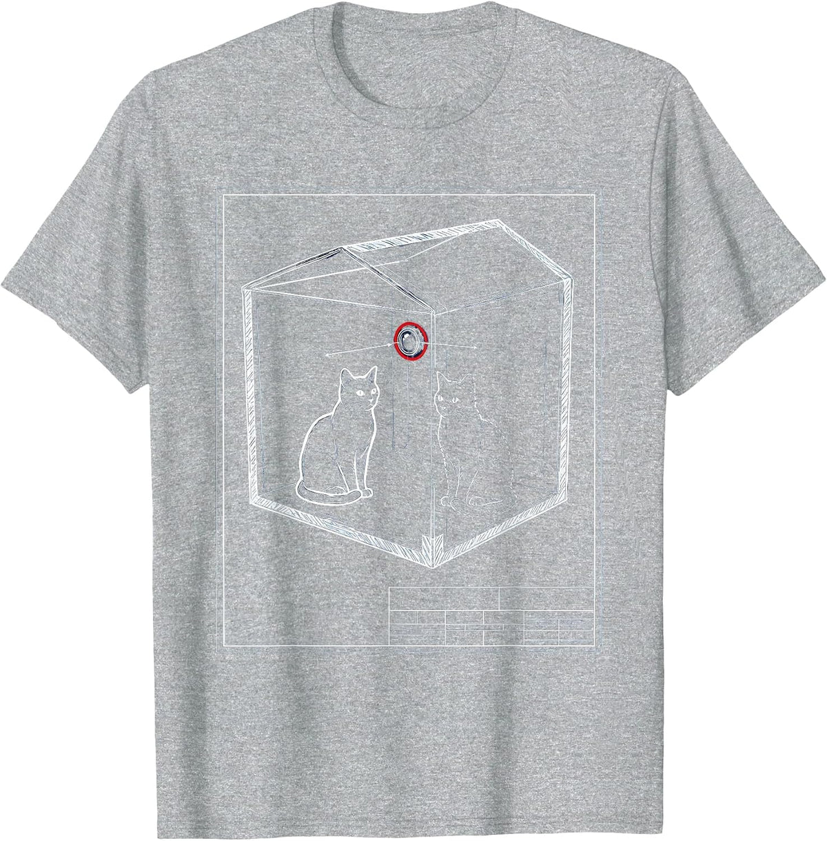 Men's Schrödingers Cat Quantum Physics Humor Science Enthusiast T-Shirt - Heather Grey