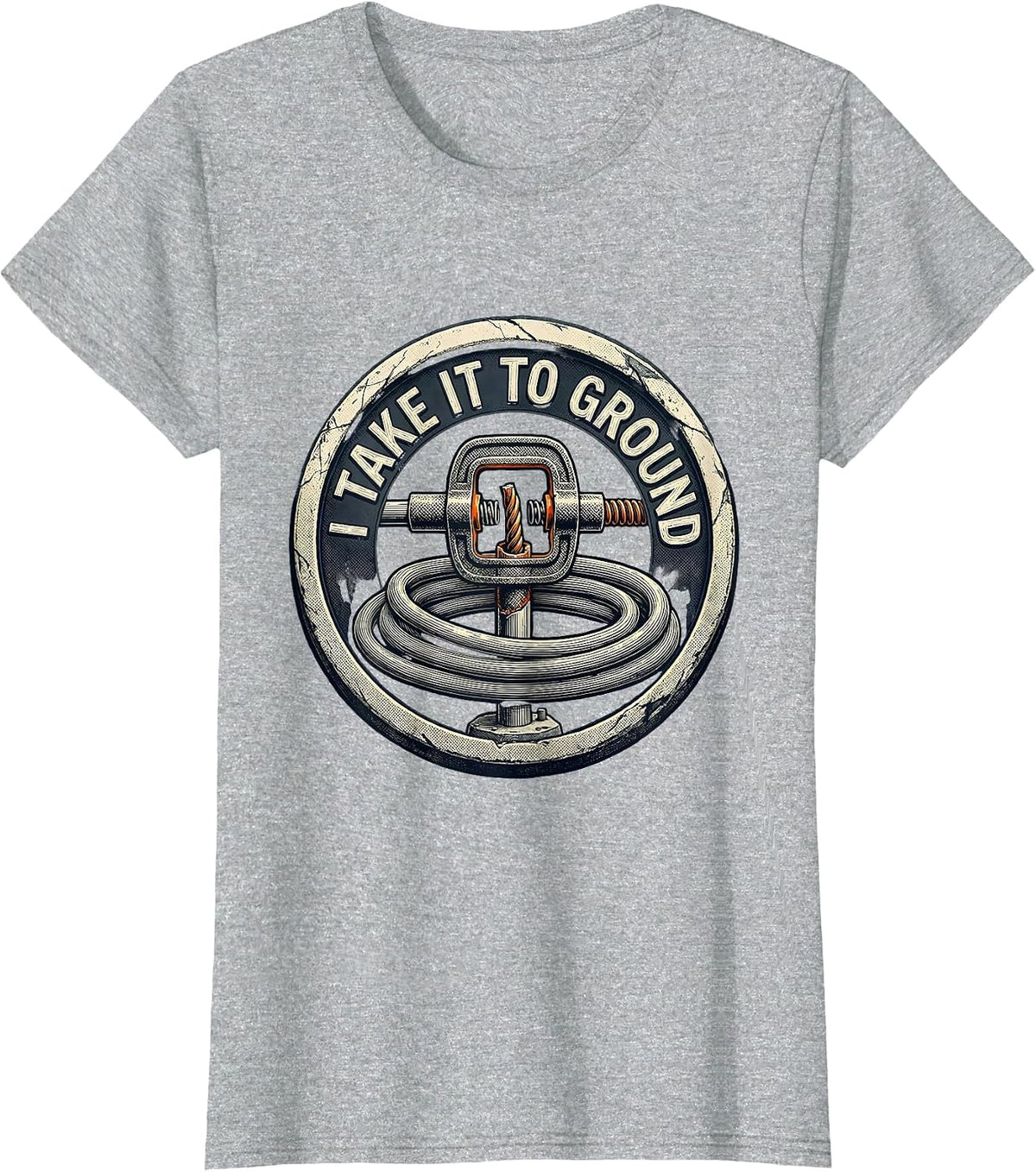 Women's I Take It To Ground Funny Electrician Lineman Trade Humor T-Shirt - Heather Grey