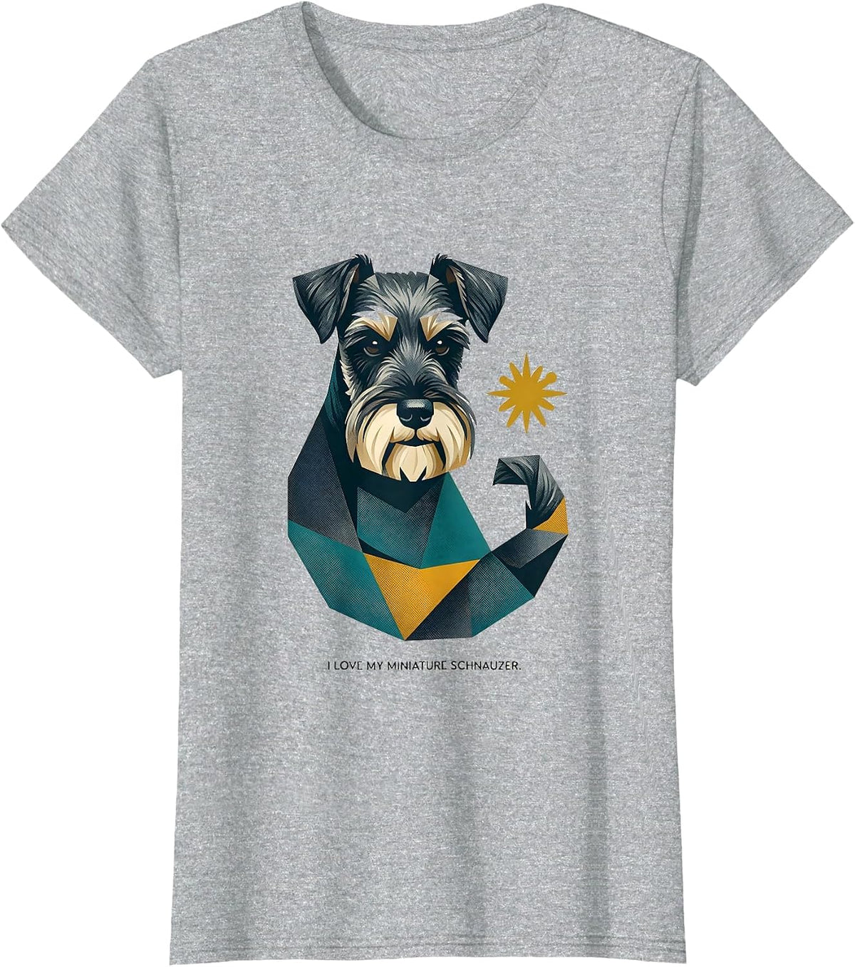 Women's I Love My Miniature Schnauzer Funny Dog Owner Pet Lover Gift T-Shirt - Heather Grey