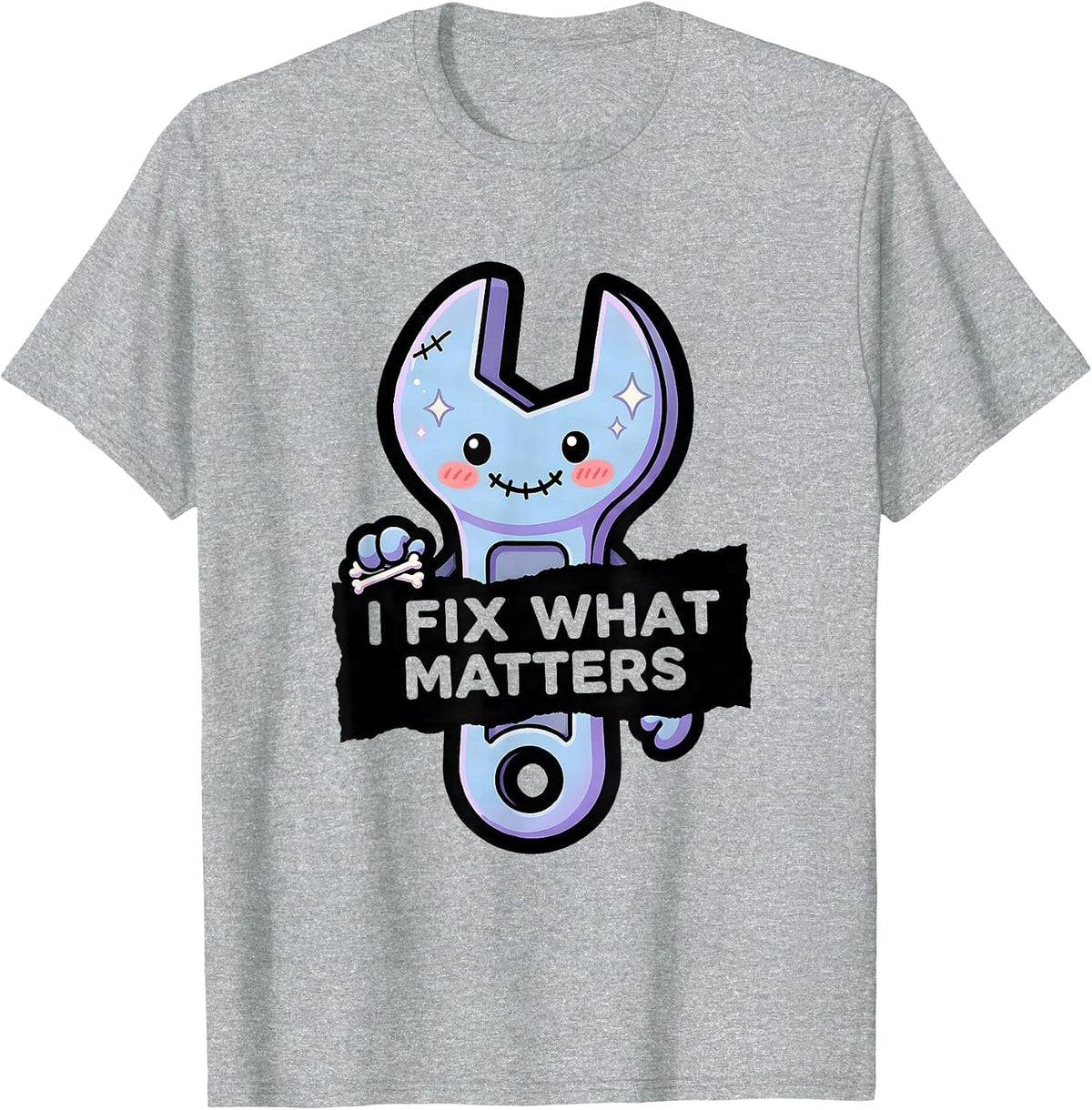 Men's I Fix What Matters Blue Collar Worker Design T-Shirt - Heather Grey