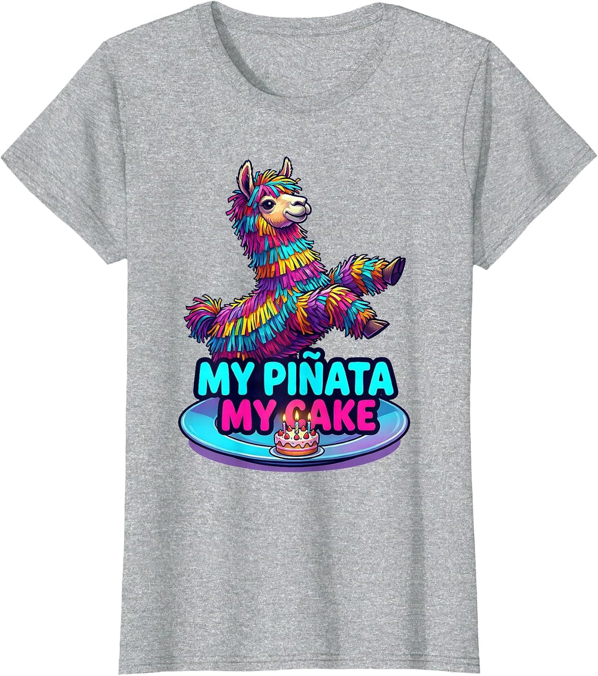 My Piñata My Cake Funny Llama Pinata Gamer Birthday Boy T-Shirt - Heather Grey