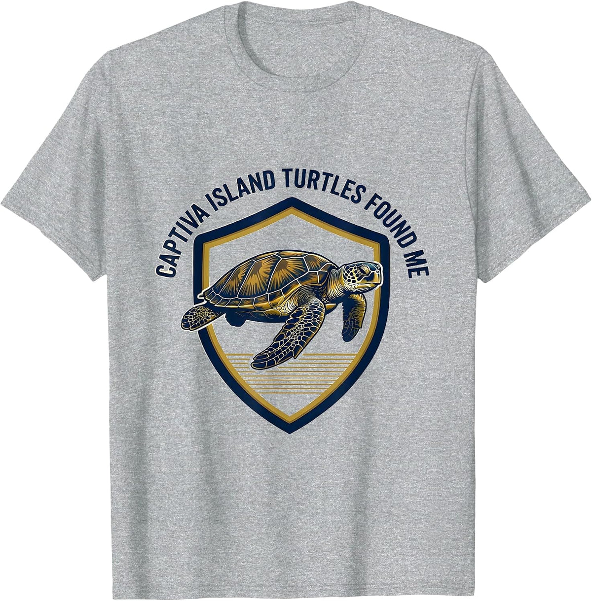 Men's Captiva Island Turtles Found Me Emblem Sea Turtle Lover T-Shirt - Heather Grey