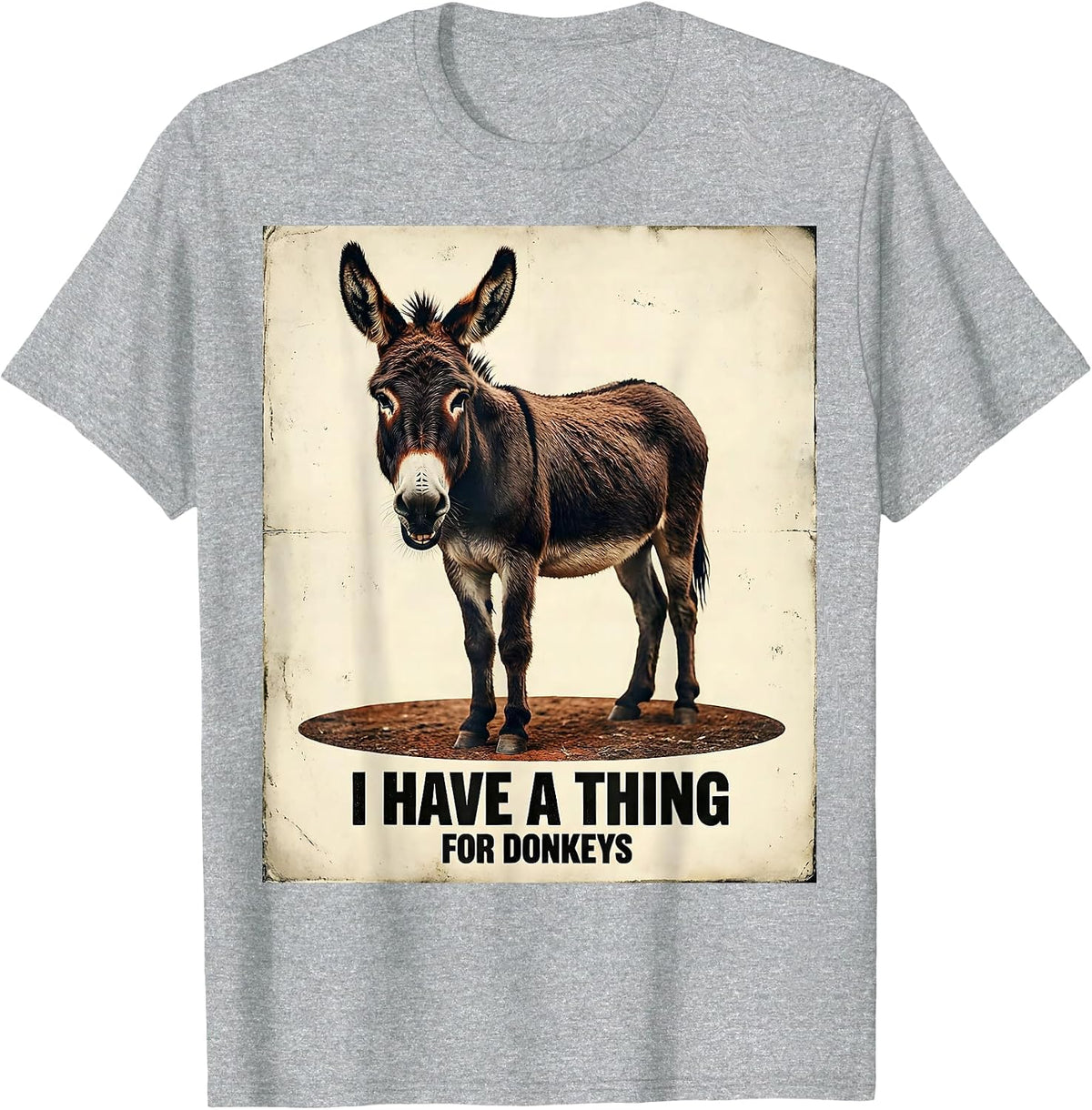 Men's I Have A Thing For Donkeys Funny Vintage Animal Lover Gift T-Shirt - Heather Grey