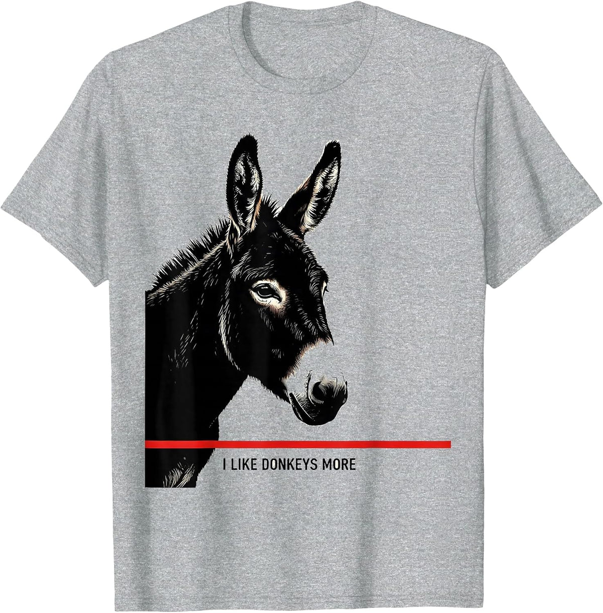 Men's I Like Donkeys More Funny Farm Animal Humor Donkey Lover T-Shirt - Heather Grey