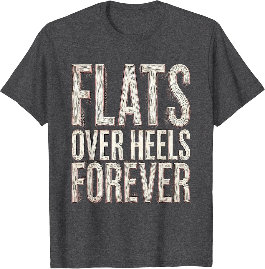 Men's Flats Over Heels Forever Ballet Flat Fashion T-Shirt - Dark Heather Grey