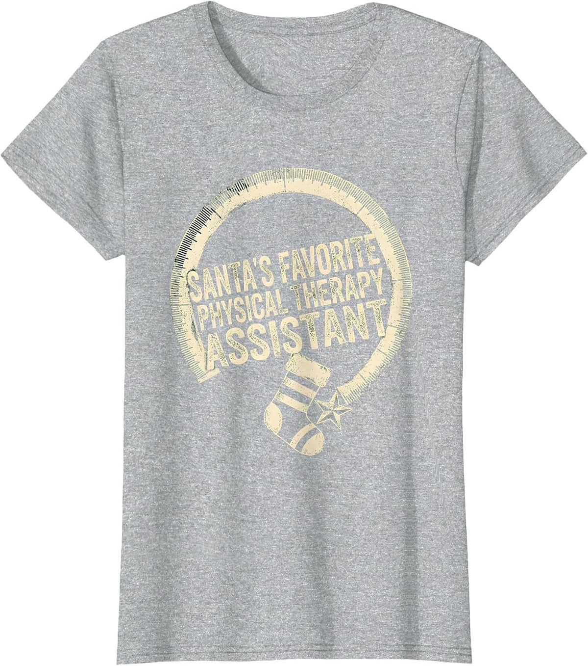Santa's Favorite Physical Therapy Assistant Funny T-Shirt - Heather Grey