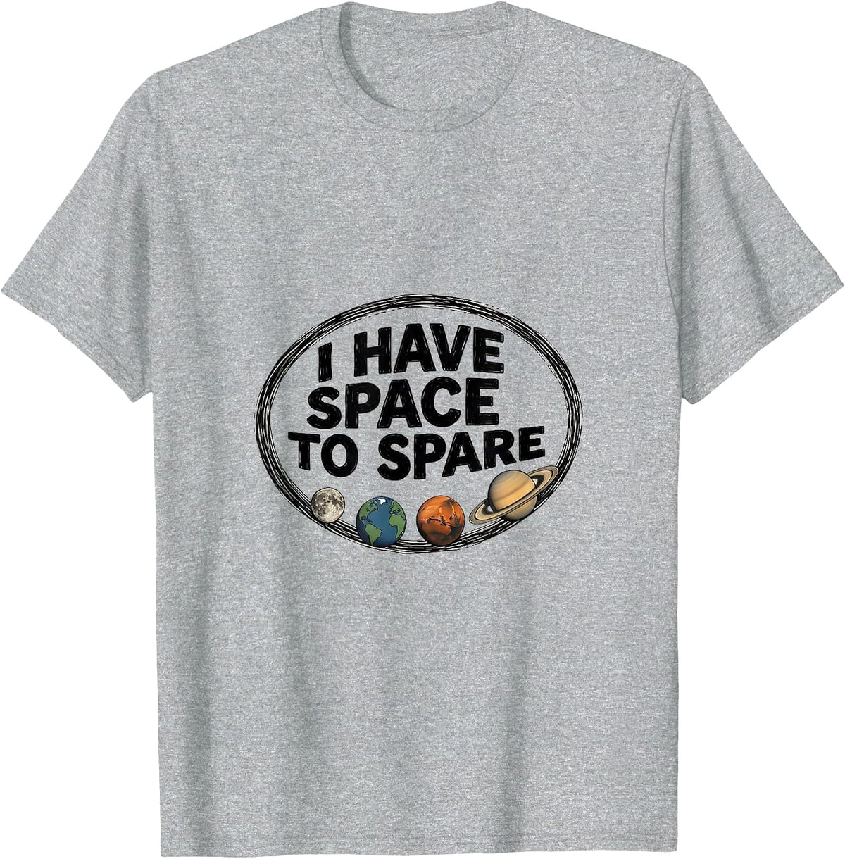 Men's I Have Space To Spare Funny Solar System Space Science Pun T-Shirt - Heather Grey