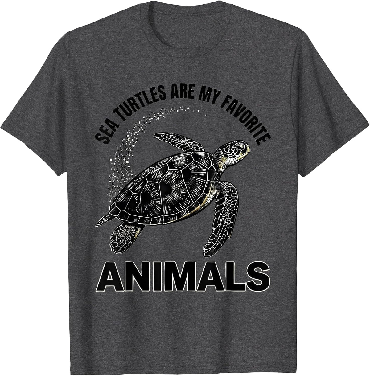 Men's Sea Turtles Are My Favorite Animals Cute Ocean Animal Lover T-Shirt - Dark Heather Grey