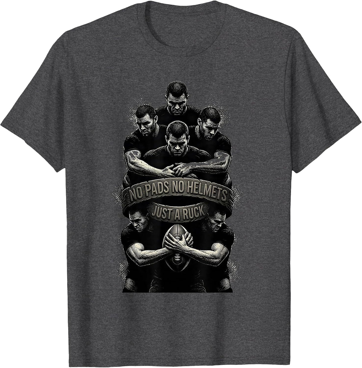 Men's No Pads No Helmets Just a Ruck Funny Rugby Player Gift T-Shirt - Dark Heather Grey