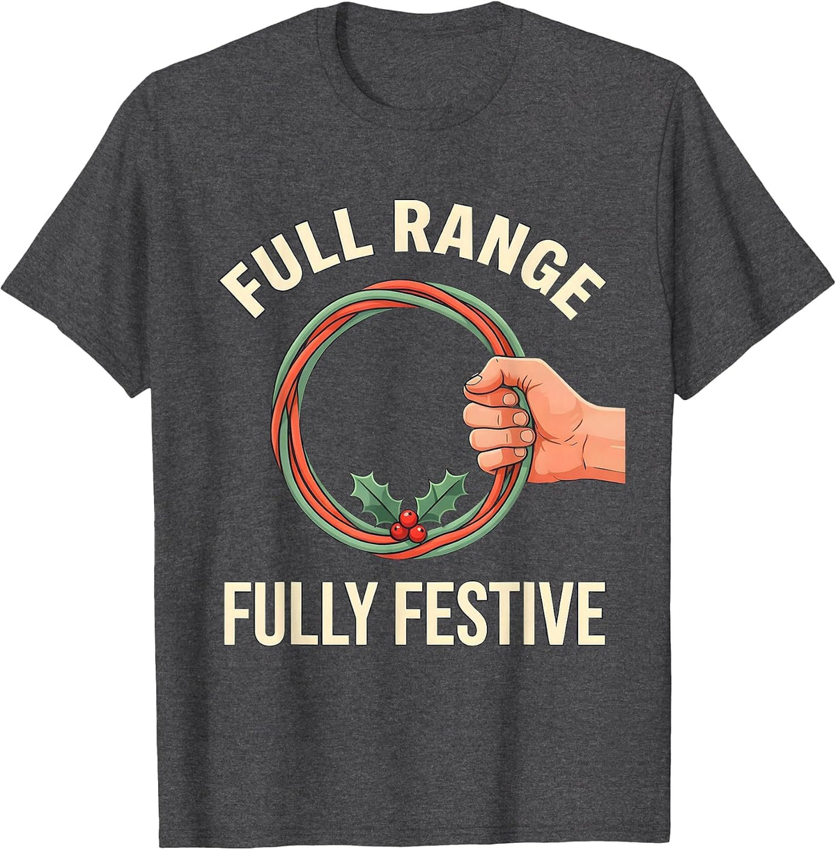 Full Range Fully Festive Physical Therapy Christmas T-Shirt - Dark Heather Grey