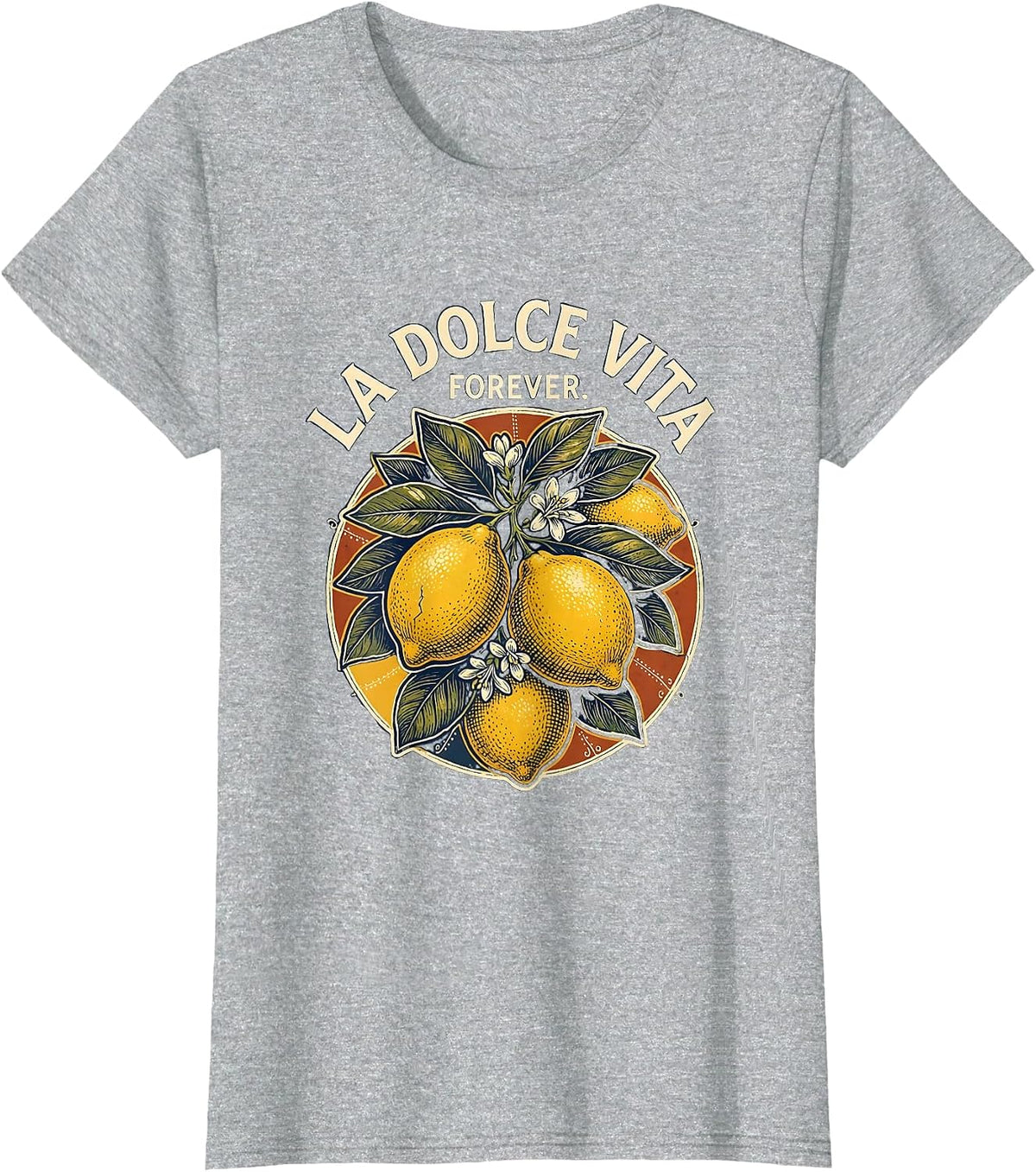 La Dolce Vita Forever Italian Lifestyle Design T-Shirt - Heather Grey