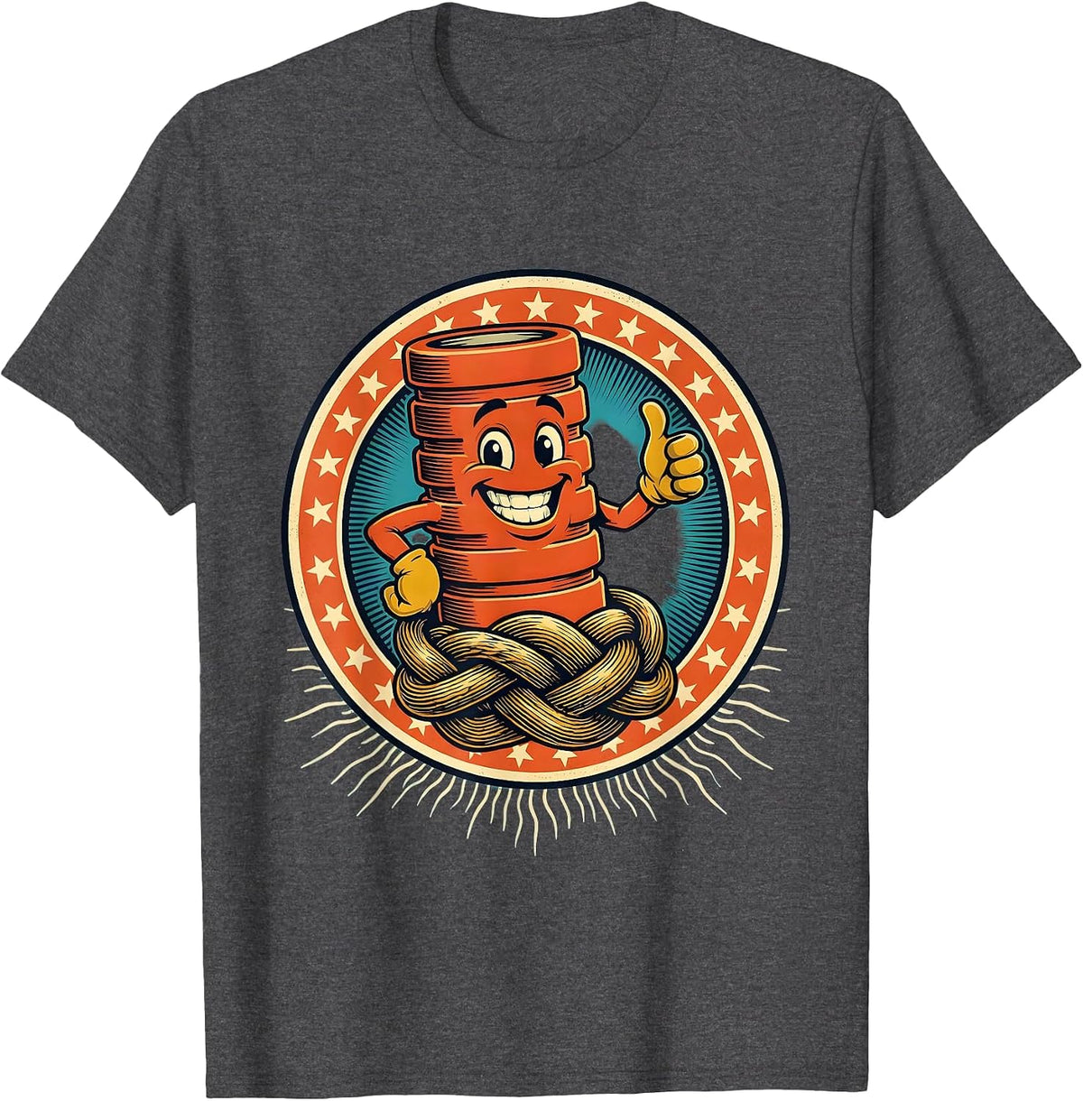Men's Foam Roller Tension Knot Physical Therapy Graphic T-Shirt - Dark Heather Grey