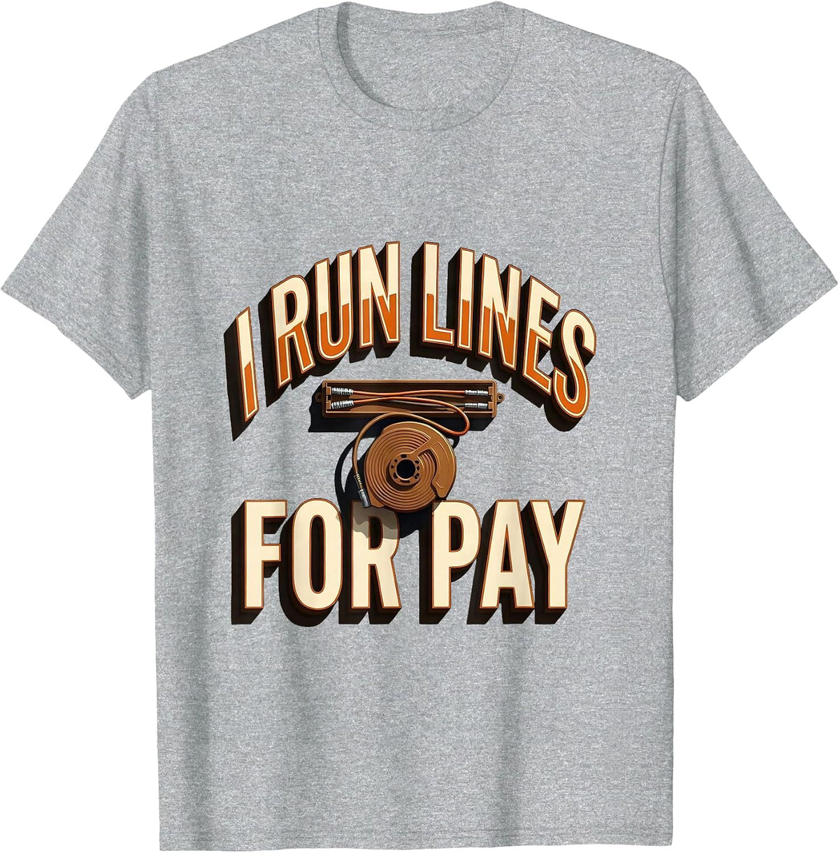 Men's I Run Lines For Pay Funny Electrician Lineman Gift T-Shirt - Heather Grey