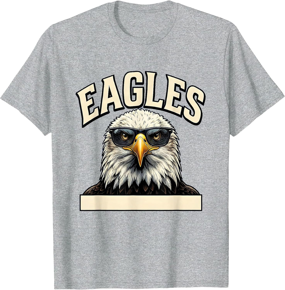 Men's EAGLES Funny Bald Eagle Sunglasses Mascot Humor T-Shirt - Heather Grey
