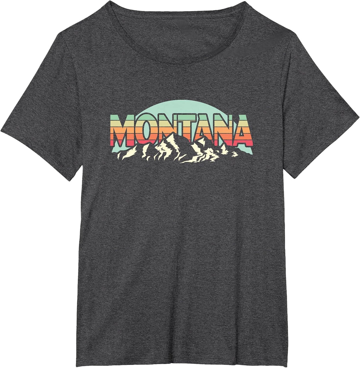 American State Montana - Vintage Mountain Nature Hiking T-Shirt - Dark Heather Grey