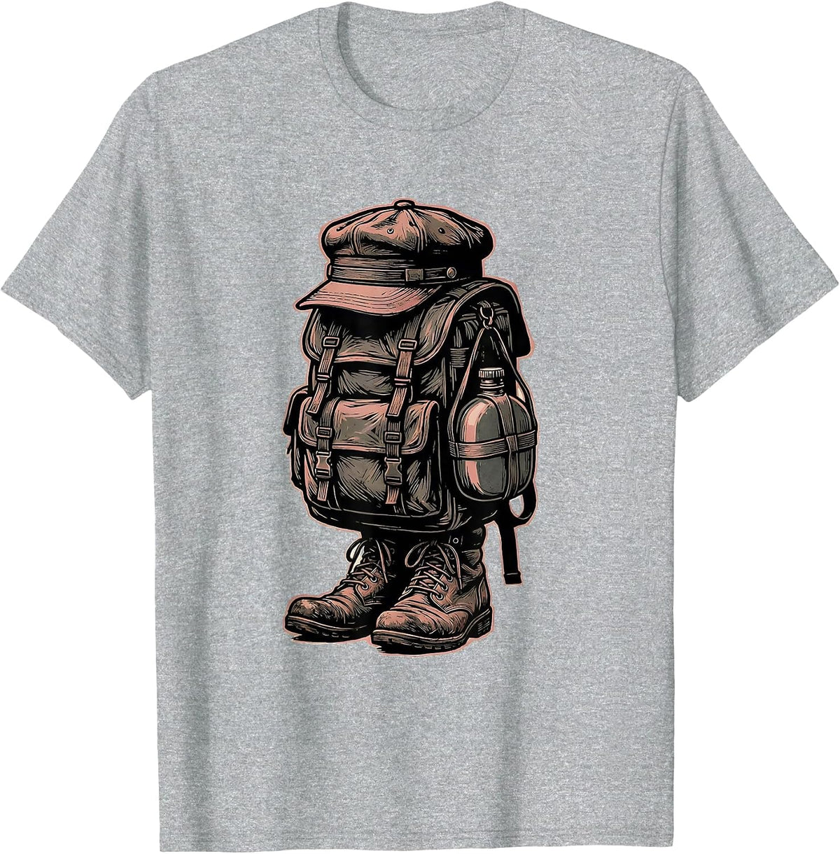 Men's Union Forage Cap Reenactor Civil War History Buff T-Shirt - Heather Grey