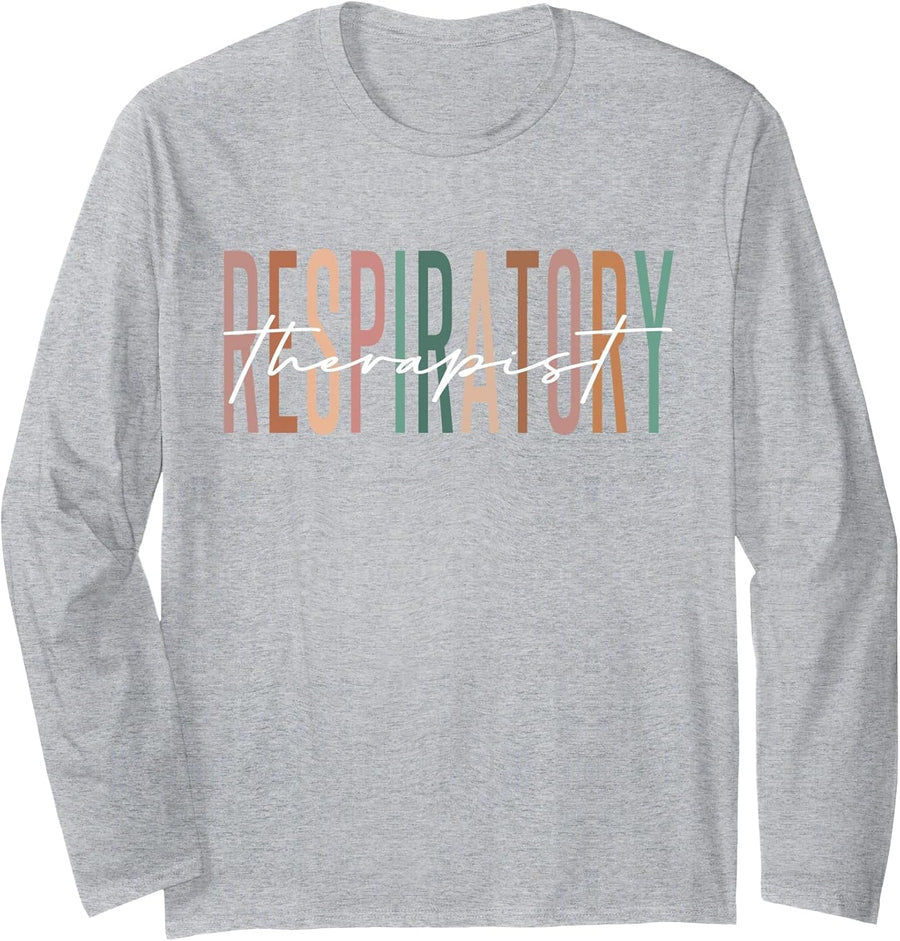 Respiratory Therapy RT Therapist Funny RT Care Week Long Sleeve T-Shirt - Adult Unisex Heather Grey