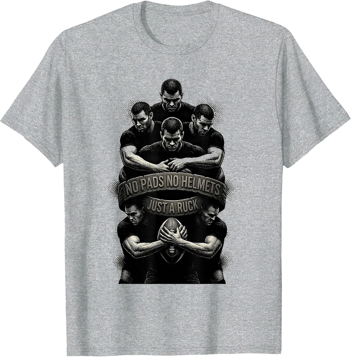 Men's No Pads No Helmets Just a Ruck Funny Rugby Player Gift T-Shirt - Heather Grey