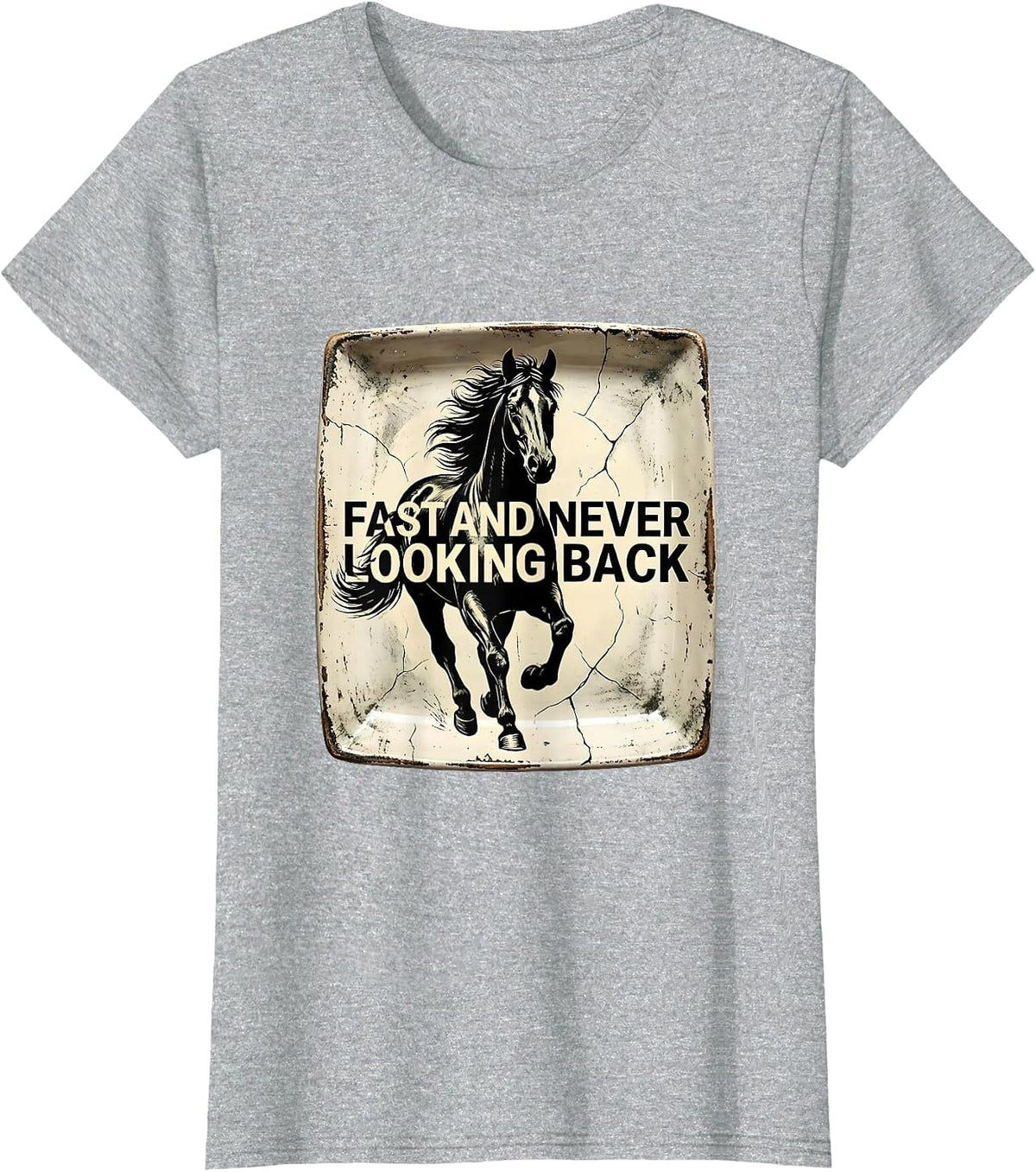 Godspeed Fast and Never Looking Back Design T-Shirt - Heather Grey